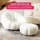 Homla, Douill, Fotel obrotowy ecru w tkaninie TEDDY, 94-88-62 cm, 869414