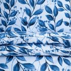 Homla, Luna, pościel, z mikrofibry w niebieskie liście, 140-200 cm