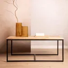 Homla, Maya, zestaw stolików kawowych, lite drewno mango + metal, 110-60-45 cm, 50-50-40 cm