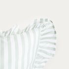 Homla, Trudy, pościel, bawełniana w pistacjowe paski z falbanką, 140-200 cm