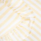 Homla, Trudy, pościel, bawełniana w żółte paski z falbanką, 140-200 cm