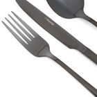 Homla,lugano, zestaw sztućców, czarnych, 24 szt.