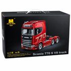 Huina, Scania, ciągnik siodłowy, zdalnie sterowany, czerwony, 1:18
