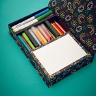 Janod, Coloring box, zestaw przyborów do kolorowania, 42 elementy