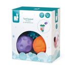 Janod, gra w koszykówkę do kąpieli, kosz z przyssawkami z 3 piłkami