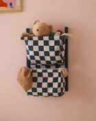 Kids Concept, Circus, półka ścienna materiałowa w szachownicę, check teal