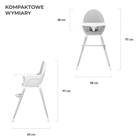 Kinderkraft, Fini, krzesełko do karmienia, 2w1, Full Grey