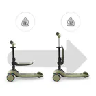 Kinderkraft, Halley 2, hulajnoga 3-kołowa, balansowa 2w1, LED, Grassland Green