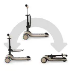 Kinderkraft, Halley 2, hulajnoga 3-kołowa, balansowa 2w1, LED, Stone White