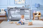 Kinderkraft, Joy, łóżeczko turystyczne z akcesoriami, szaro-niebieskie