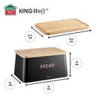 Kinghoff, chlebak z deską do krojenia, stalowy, KH-1948