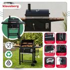Klausberg, grill węglowy na kółkach z półkami, kb-9034