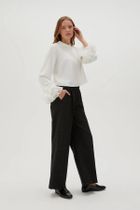 Koszula damska z długim rękawem, biała, Moodo