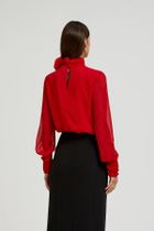 Koszula damska z długim rękawem, czerwona, Moodo