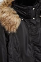 Kurtka damska z kapturem z kapturem, czarna, Moodo