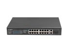 Lanberg, switch, RACK 19" 16X 100MB POE+/2X COMBO GIGABIT, 150W, NIEZARZĄDZALNY, RSFE-16P-2C-150