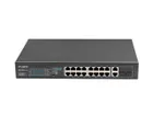 Lanberg, switch, RACK 19" 16X 100MB POE+/2X COMBO GIGABIT, 250W, NIEZARZĄDZALNY, RSFE-16P-2C-250