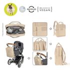 Lassig, Green Label, plecak dla mam z akcesoriami Vividal, kwadratowy, humus
