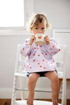 Lassig, Happy Rascals, zestaw śliniaków z długim rękawem, Heart Lavender, 6m+, 2 szt.