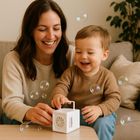 Lean Toys, automatyczna maszyna do baniek mydlanych, biała