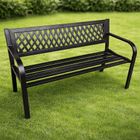 Lean Toys, ławka ogrodowa, metalowa, czarna, 120 cm