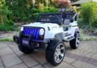 Lean Toys, Samochód Jeep, pojazd na akumulator, biały