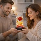 Lean Toys, wieczna róża w kopule, z oświetleniem LED