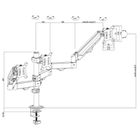 Maclean, uchwyt ns 3 monitory, sprężyna gazowa, 17"-27", 2-8 kg, czarny, MC-137