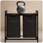 Massido, kosz na pranie, dwukomorowy na stelażu, 80l