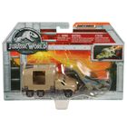 Matchbox, Jurassic World, transporter dinozaurów, zestaw z figurką Velociraptor