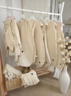 MimiNu, całoroczny śpiworek z nogawkami, muślin, ciepły beż, TOG 1.5-1.75, rozmiar S, 1-2,5l