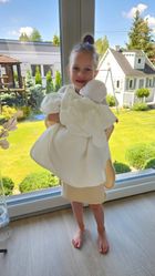 MimiNu, muślinowe ponczo plażowe, szybkoschnące, śmietanka, 1-4 l.