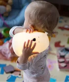 Miś, lampka silikonowa z pilotem, duża, biała