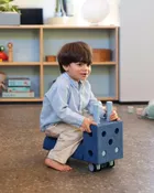 Modu, Curiosity Set, kreatywne klocki rozwijające motorykę dużą, z funkcją jeździka, niebieski