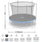 Neo-Sport, trampolina ogrodowa z siatką wewnętrzną i drabinką, 252 cm