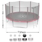 Neo-Sport, trampolina ogrodowa z siatką zewnętrzną i drabinką, 12ft/374 cm
