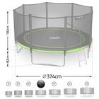 Neo-Sport, trampolina ogrodowa z siatką zewnętrzną i drabinką, 12ft/374 cm