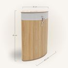 Nuxio, Arco, narożny kosz na pranie, bambus, 60l