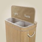 Nuxio, Arvi, bambusowy kosz na pranie, 2-komorowy, 100l