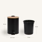 Nuxio, Zetru, kosz łazienkowy z bambusem, 3l