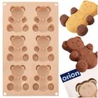 Orion, forma do ciastek muffinek silikonowa, beżowa, misie, 30-17,5-2 cm