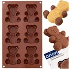 Orion, forma do ciastek muffinek silikonowa, brązowa, misie, 30-17,5-2 cm