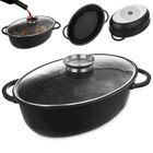 Orion, Grande, brytfanna granitowa, z pokrywką szklaną, 8 l