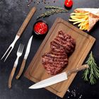 Orion, sztućce do steków i burgerów, stalowe, 15 elementów