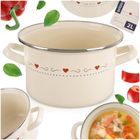 Orion, Tonca, garnek emaliowany, kremowy, 18 cm, 2 l