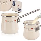 Orion, Tonca, tygielek do kawy emaliowany kremowy, 600 ml