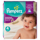 Pampers, Premium Protection Active Fit, pieluchy jednorazowe, rozmiar 4, 168 szt., zapas na miesiąc