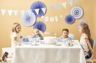 PartyDeco, dekoracje do muffinek 1st Birthday, srebrny, 6 szt.