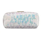 Peterson, kosmetyczka prostokątna, cekinowa, biała