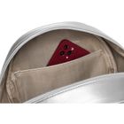 Plecak miejski, srebrny, skóra ekologiczna, Peterson